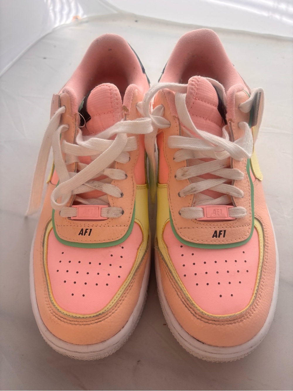 Women’s Peach & Pink AF1-Inspired Sneakers size 9